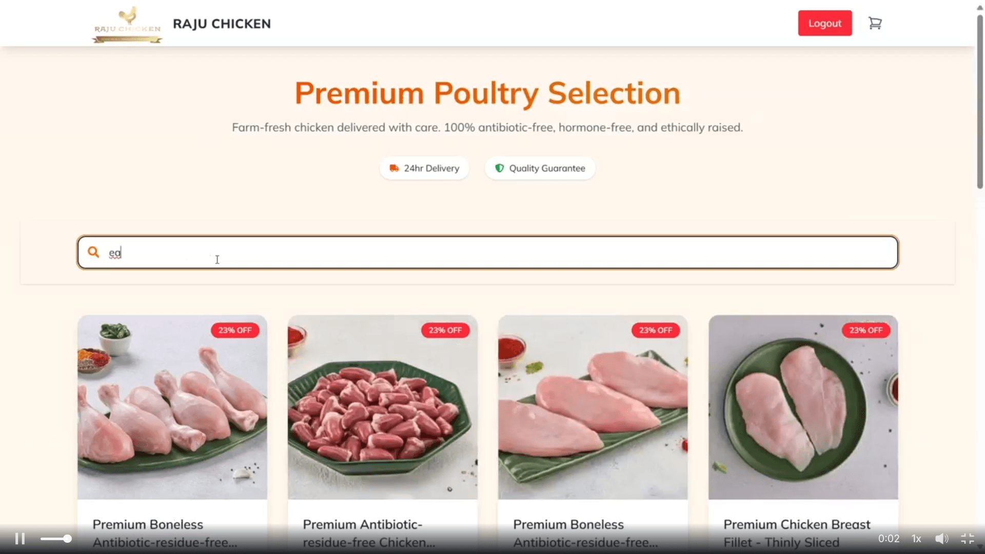 Raju Chicken — Poultry E-Commerce